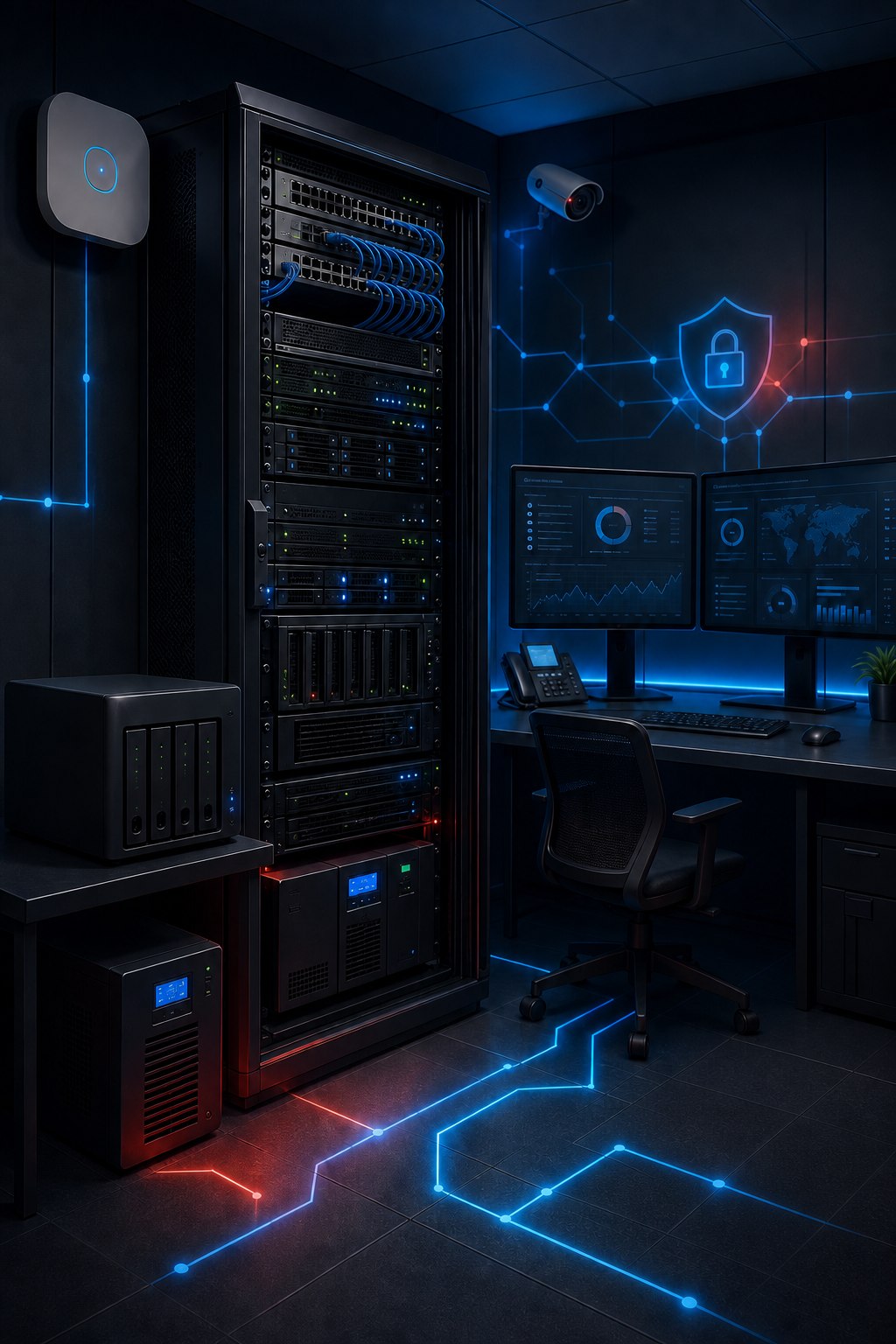 Kompletne środowisko IT: serwery, sieć, backup, monitoring i stanowisko pracy